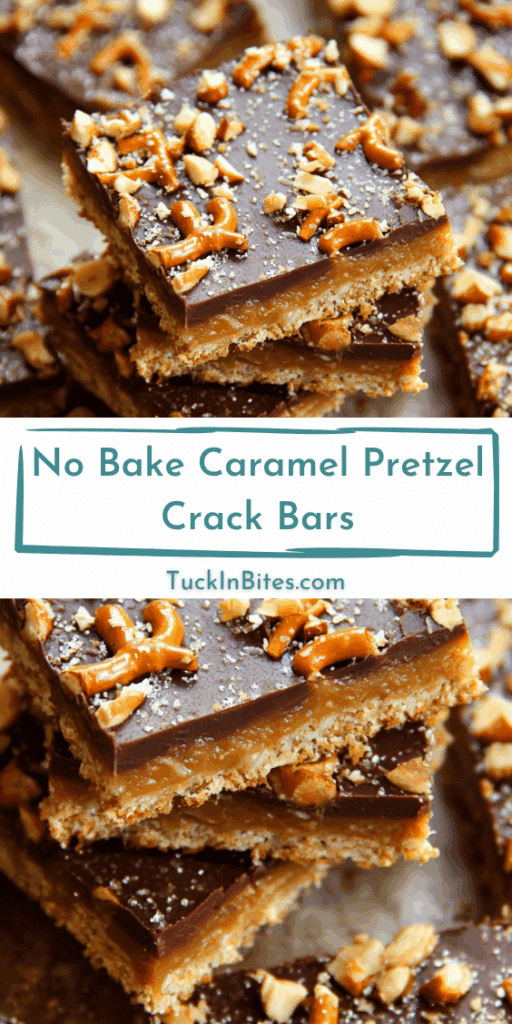 No Bake Caramel Pretzel Crack Bars