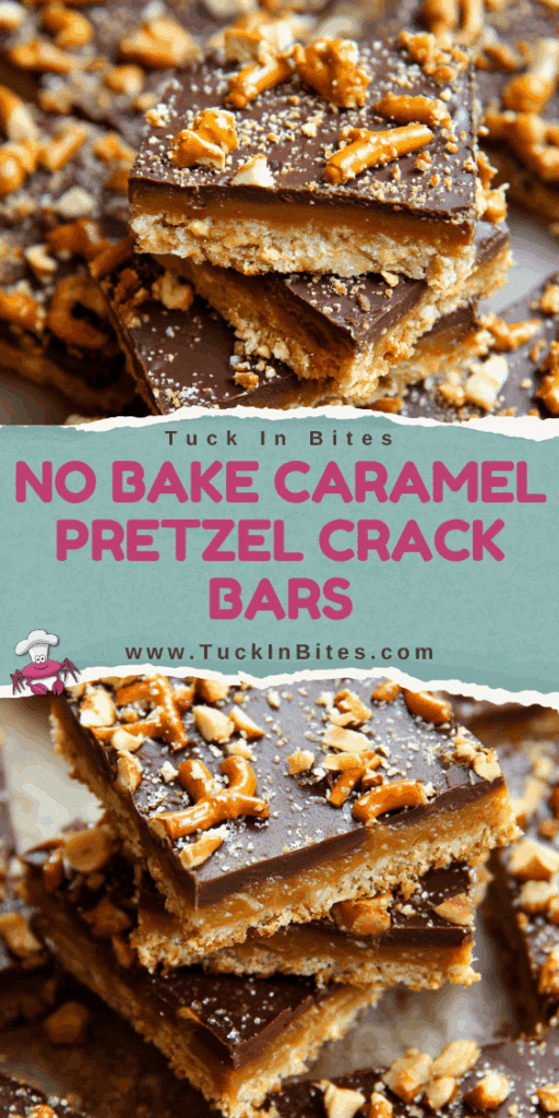 No-Bake Caramel Pretzel Crack Bars