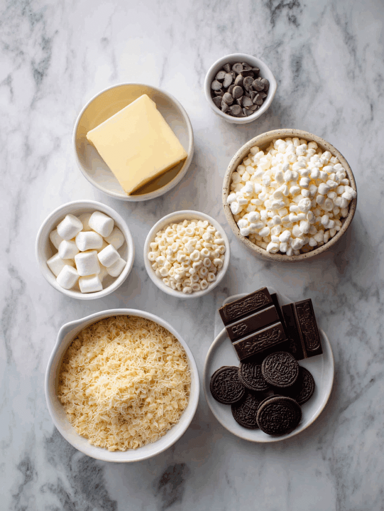 Ingredients for Mickey Mouse Rice Krispie Treats