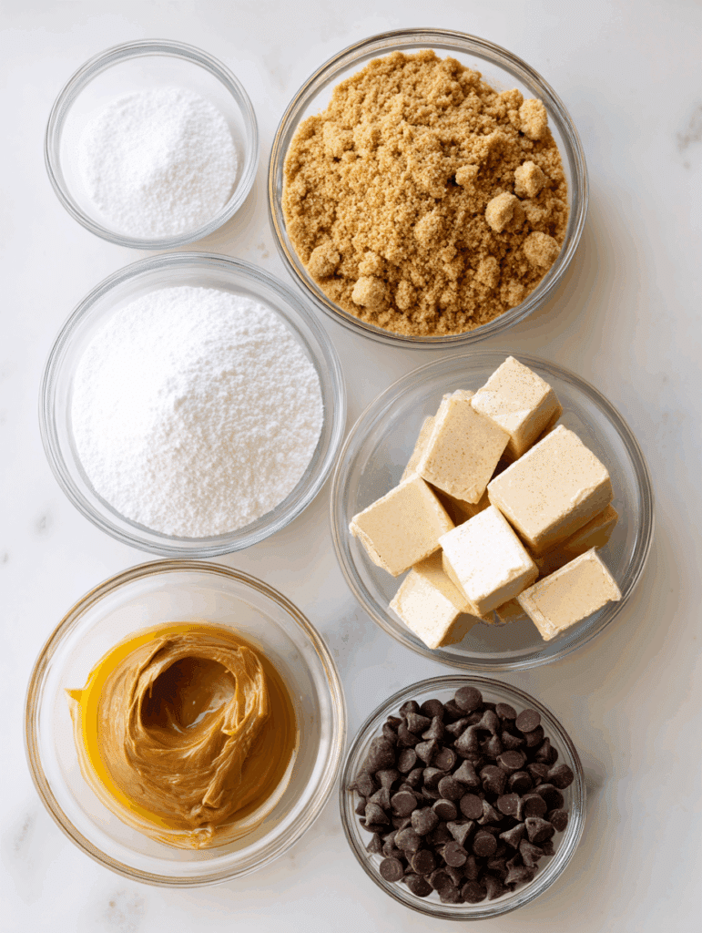 Ingredients for no bake peanut butter bars