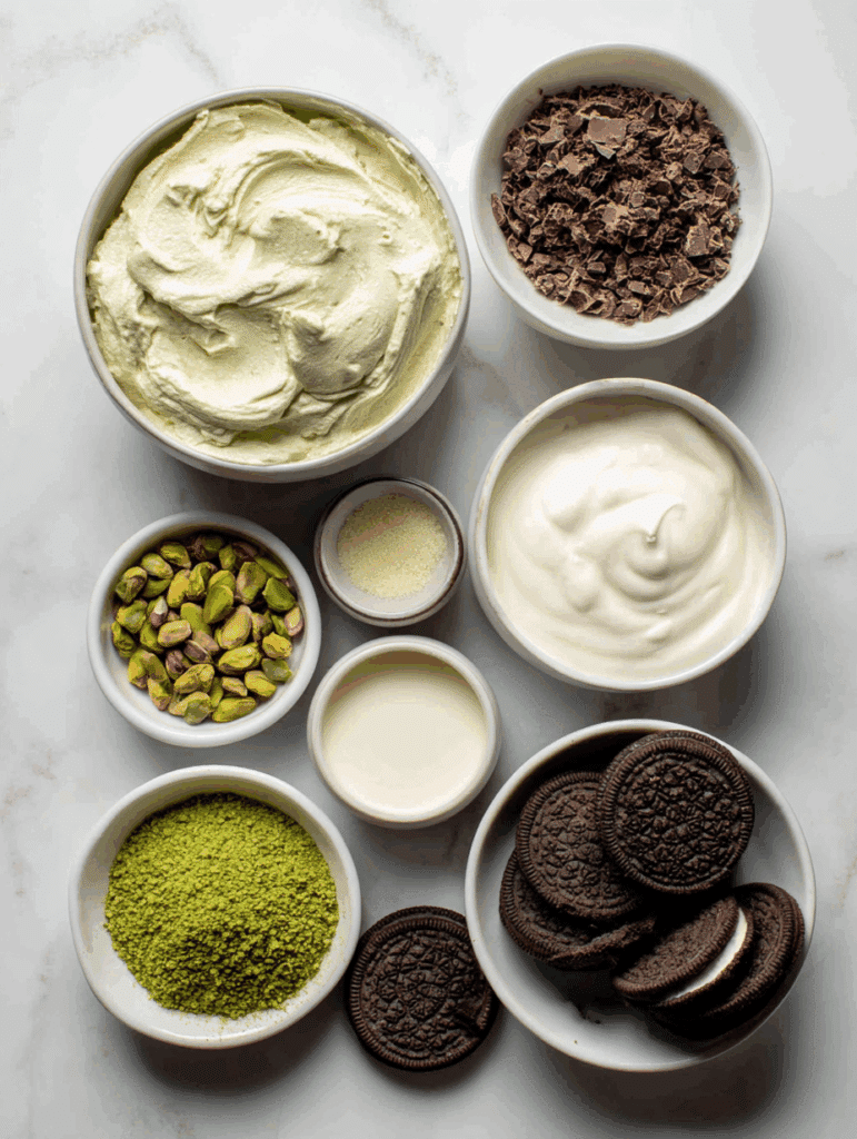 no-bake pistachio cheesecake bar ingredients