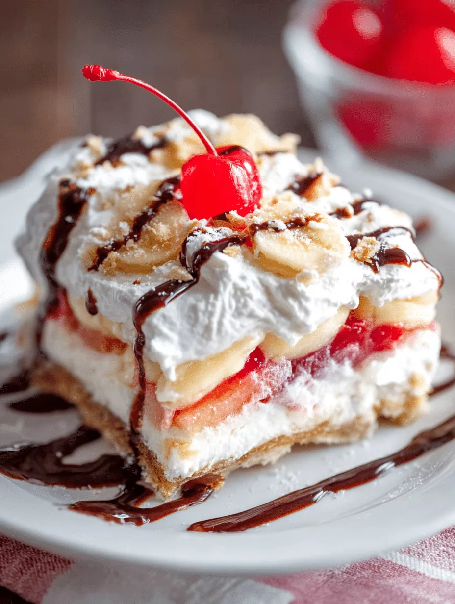 No Bake Banana Split Dessert