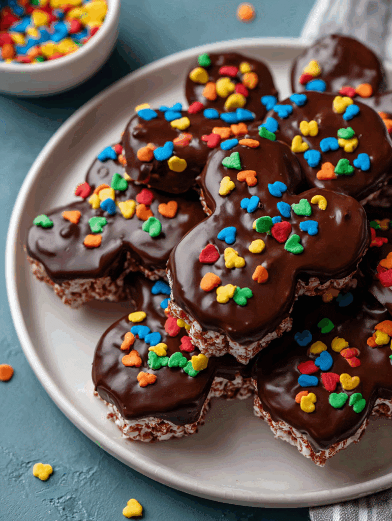 Fun and delicious Chocolate  Mickey Rice Krispie Treats