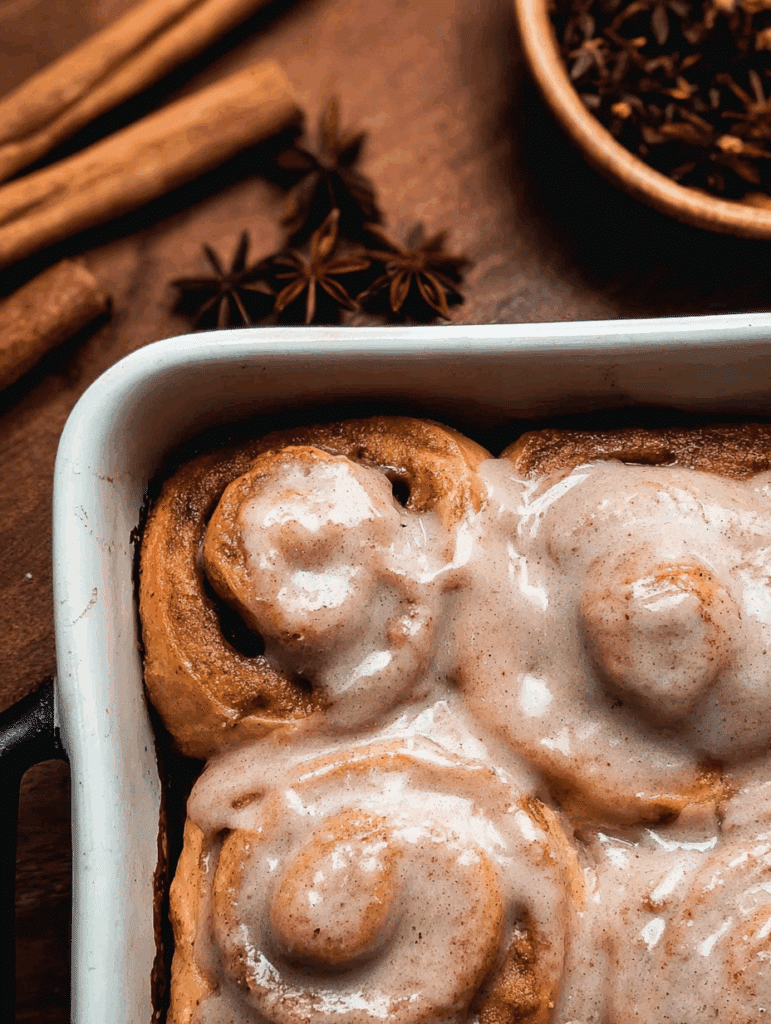 freshly baked chai cinnamon rolls