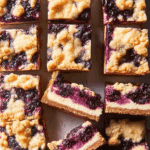 Blueberry Crumble Cheesecake Bars