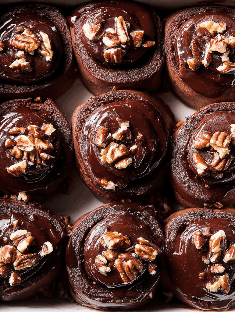 Chocolate Pecan Cinnamon Rolls