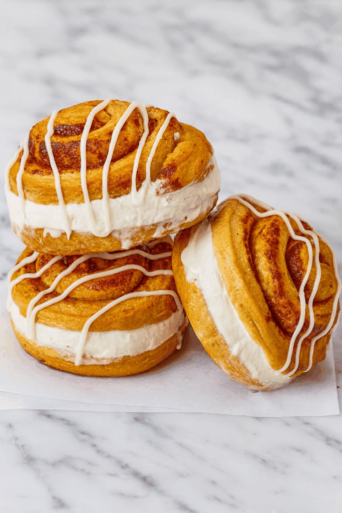 Cinnamon Roll Ice Cream Sandwiches