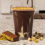 Chocolate-lined Dubai milkshake with pistachio bar