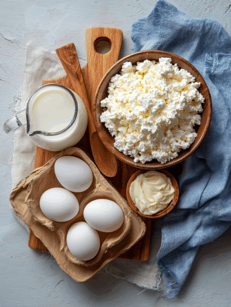 Cottage cheese and cream for mousse ingredients