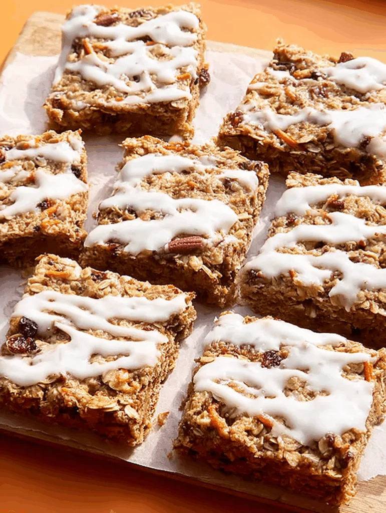 Carrot Cake Oatmeal Bars