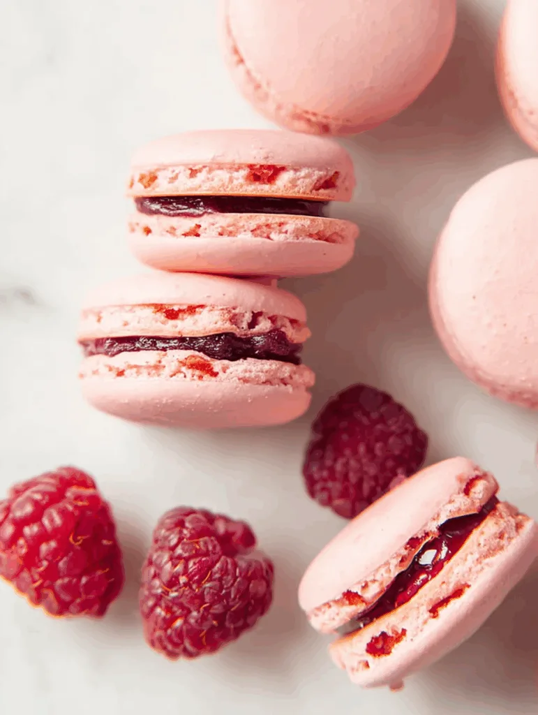 Raspberry Macarons
