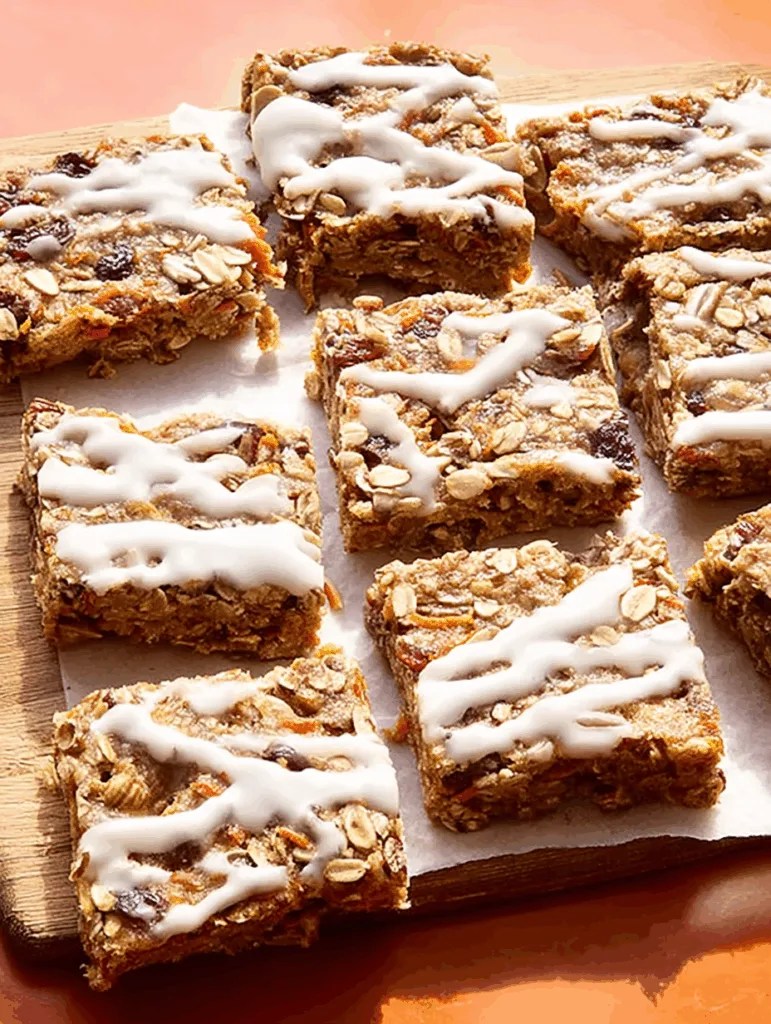 Carrot Cake Oatmeal Bars