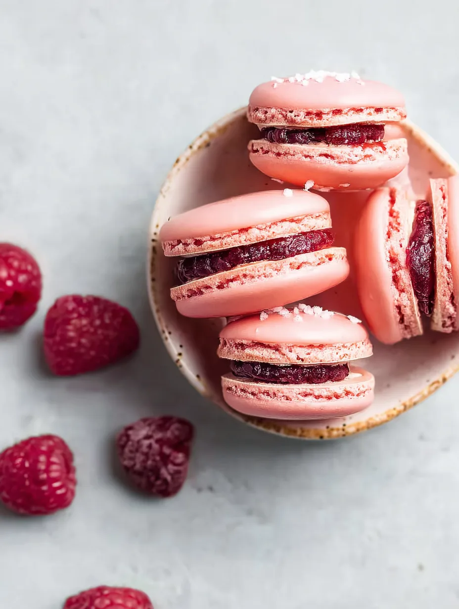Raspberry Macarons