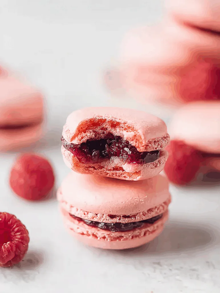 Raspberry Macarons