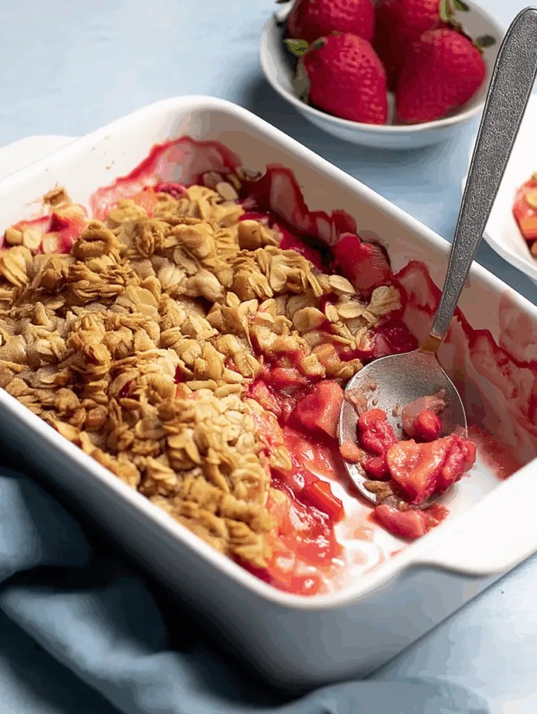 Low-Sugar Strawberry Rhubarb Crisp