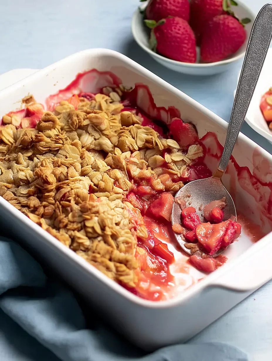 Low-Sugar Strawberry Rhubarb Crisp