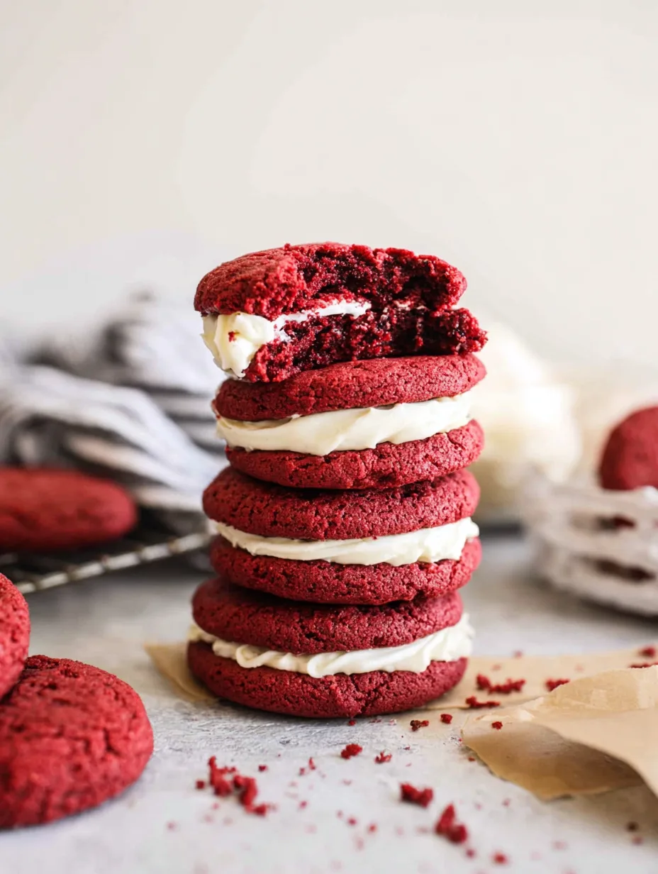 Red Velvet Cake Mix Cookies with Cream Cheese Icing