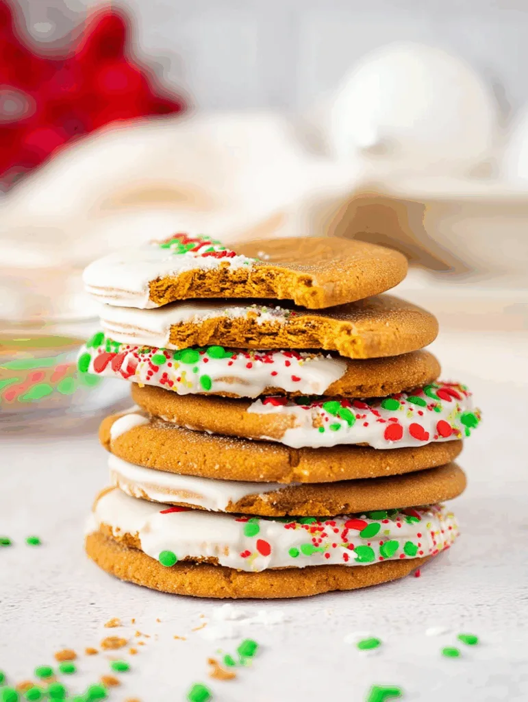 White Chocolate Dipped Soft Gingerbread Cookies
