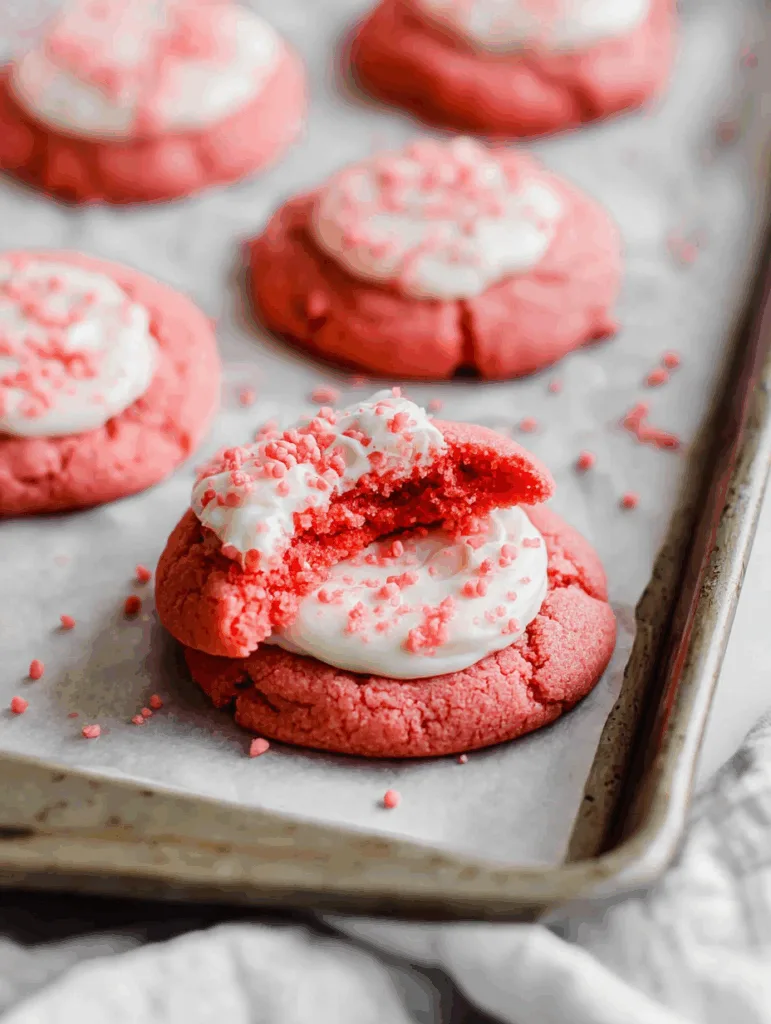 Crumbl Pink Velvet Cookies