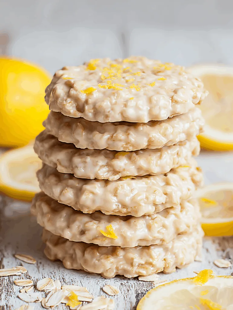 3 Ingredient No Bake Lemon Oatmeal Cookies