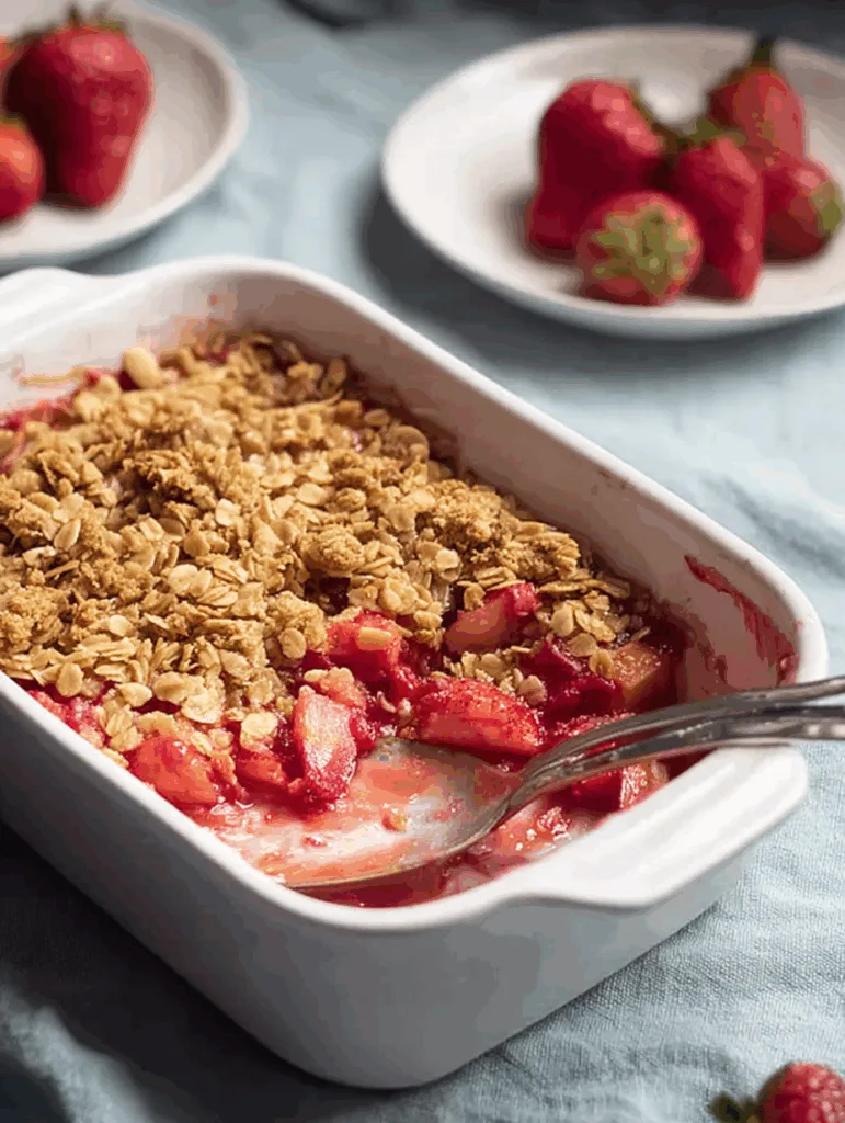 Low Sugar Strawberry Rhubarb Crisp
