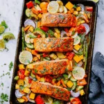 Lazy Sheet Pan Salmon with Veggies