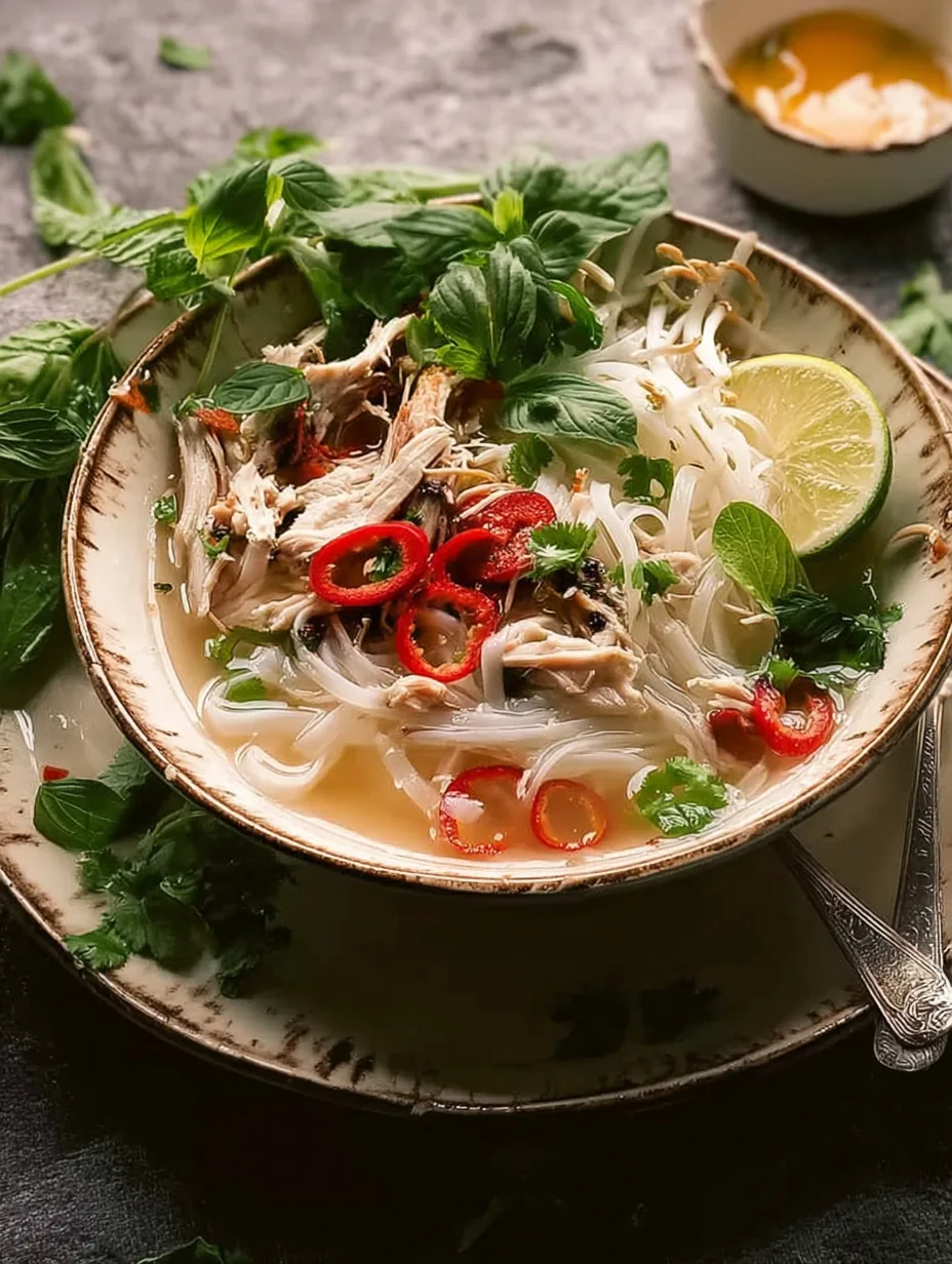 Vietnamese Chicken Pho soup (Pho Ga)