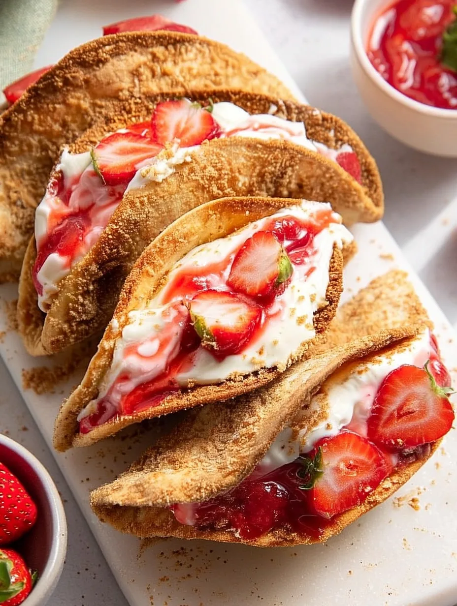 Strawberry Crunch Cheesecake Tacos