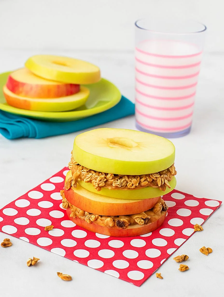 Apple Slice Sandwiches with Almond Butter