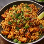 Sticky Garlic Chicken Noodles