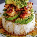 Honey Lime Chicken & Avocado Rice Stack