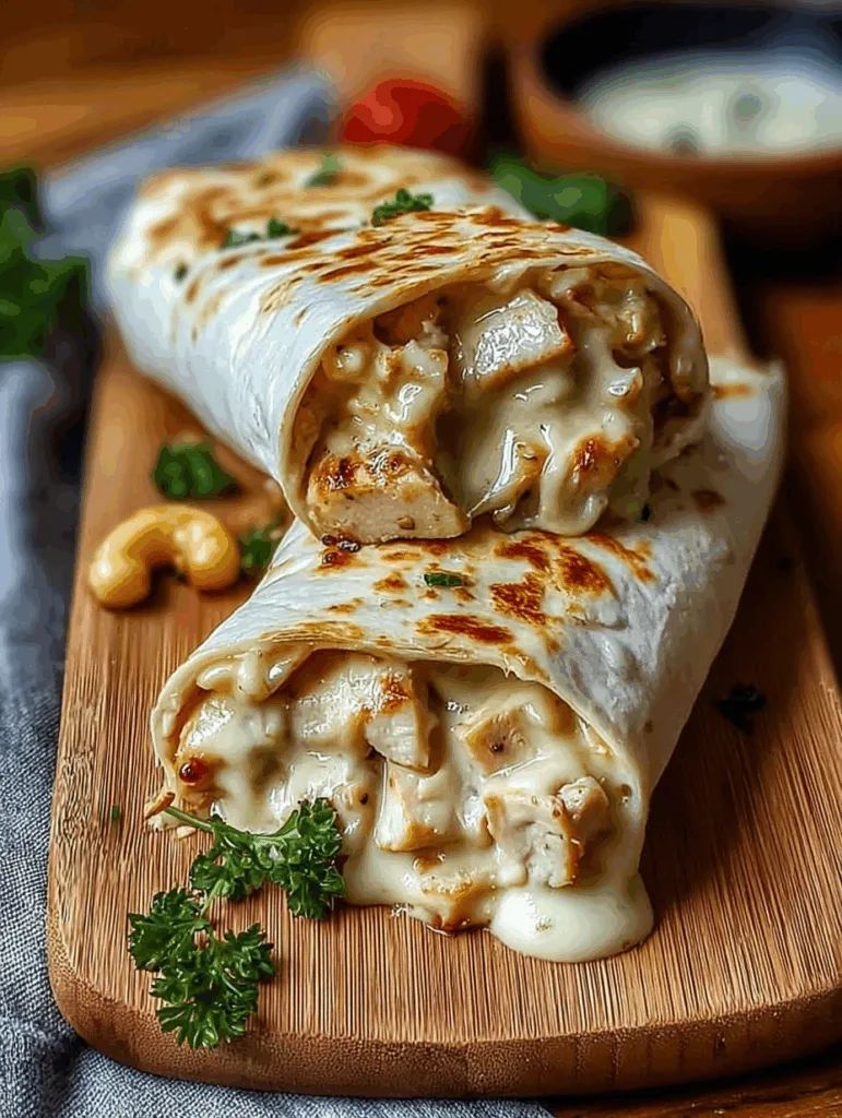 Quick and Easy Cheesy Garlic Chicken Wraps