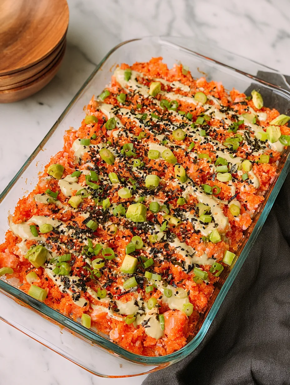 Easy Spicy Salmon Sushi Bake Recipe