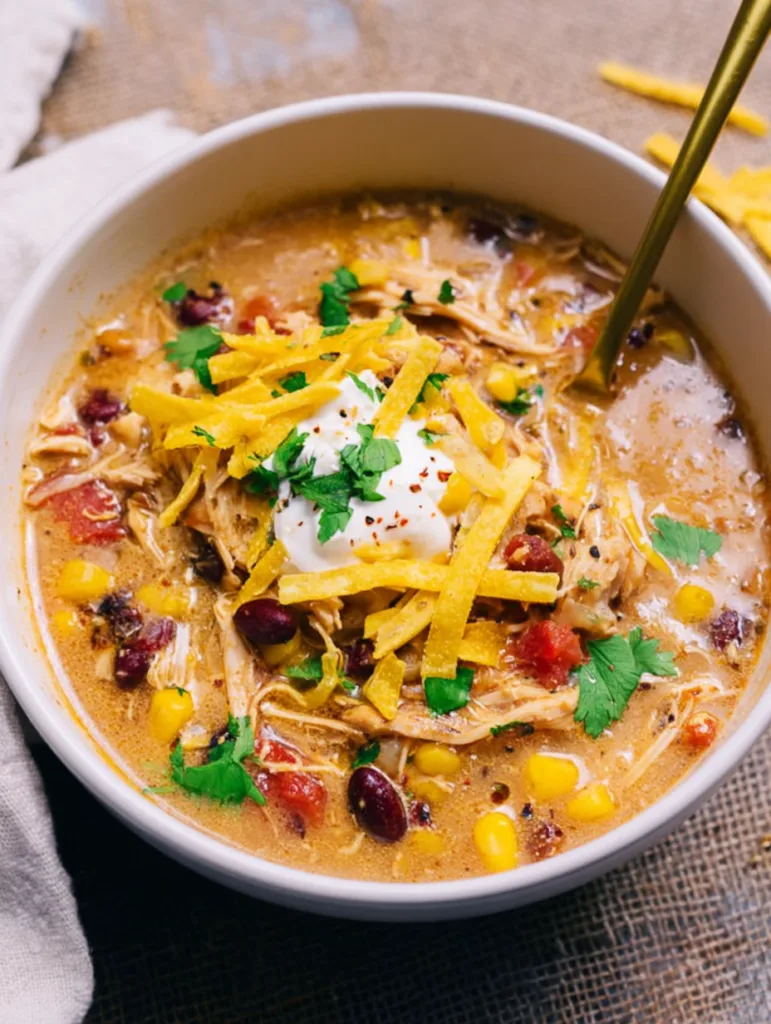 Hearty Crockpot Chicken Tortilla Soup Recipe