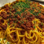 Cajun Beef Spaghetti in Creamy Three-Cheese Parmesan Sauce