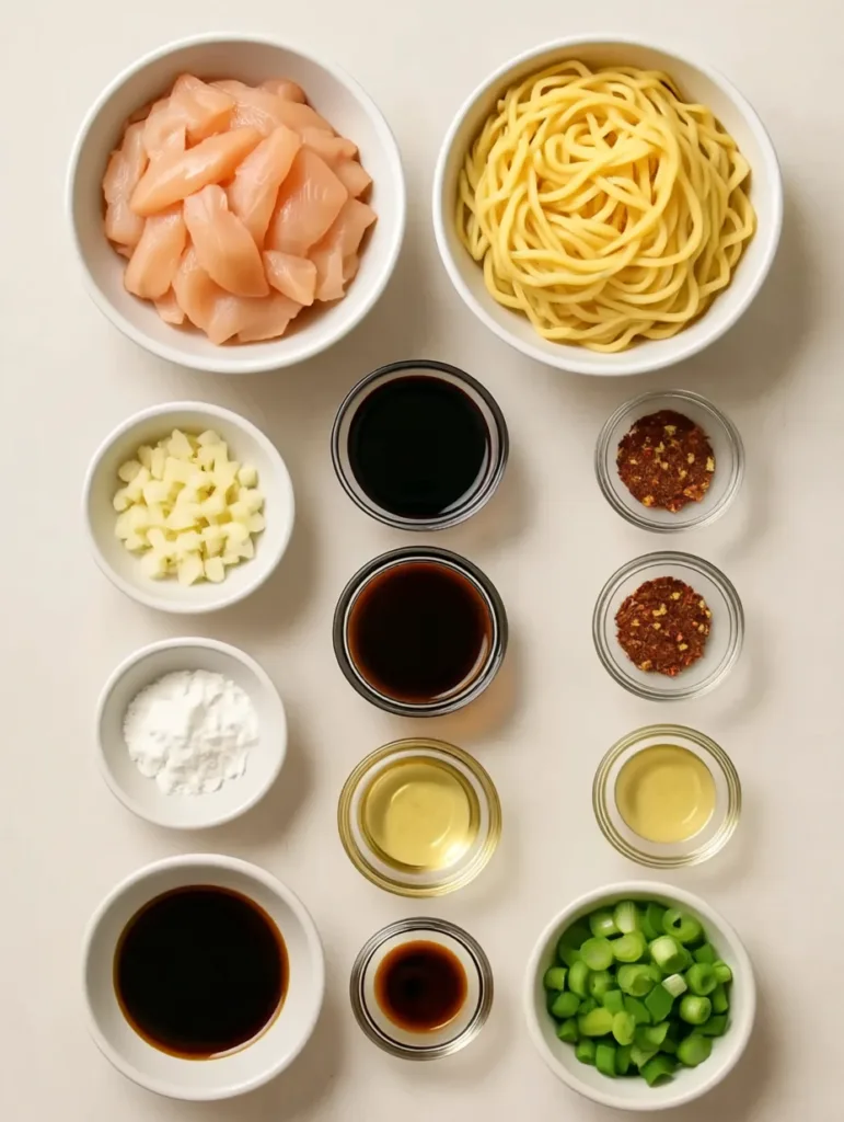 Sticky Garlic Chicken Noodles