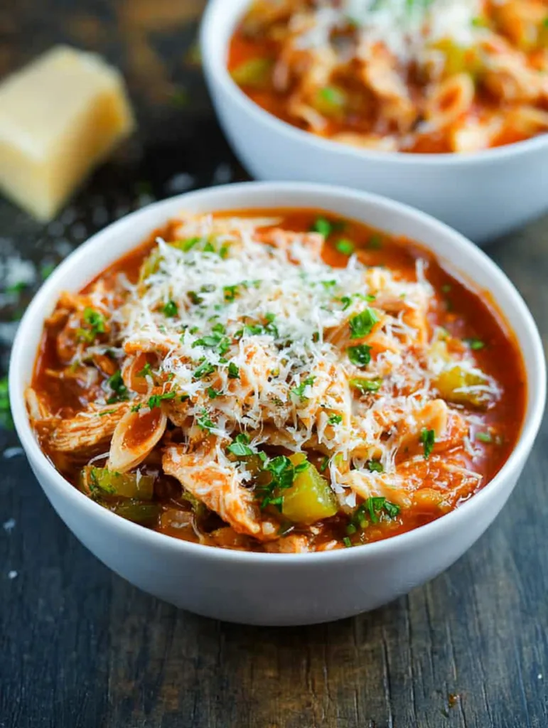 Chicken Parmesan Soup | Slow Cooker Recipe