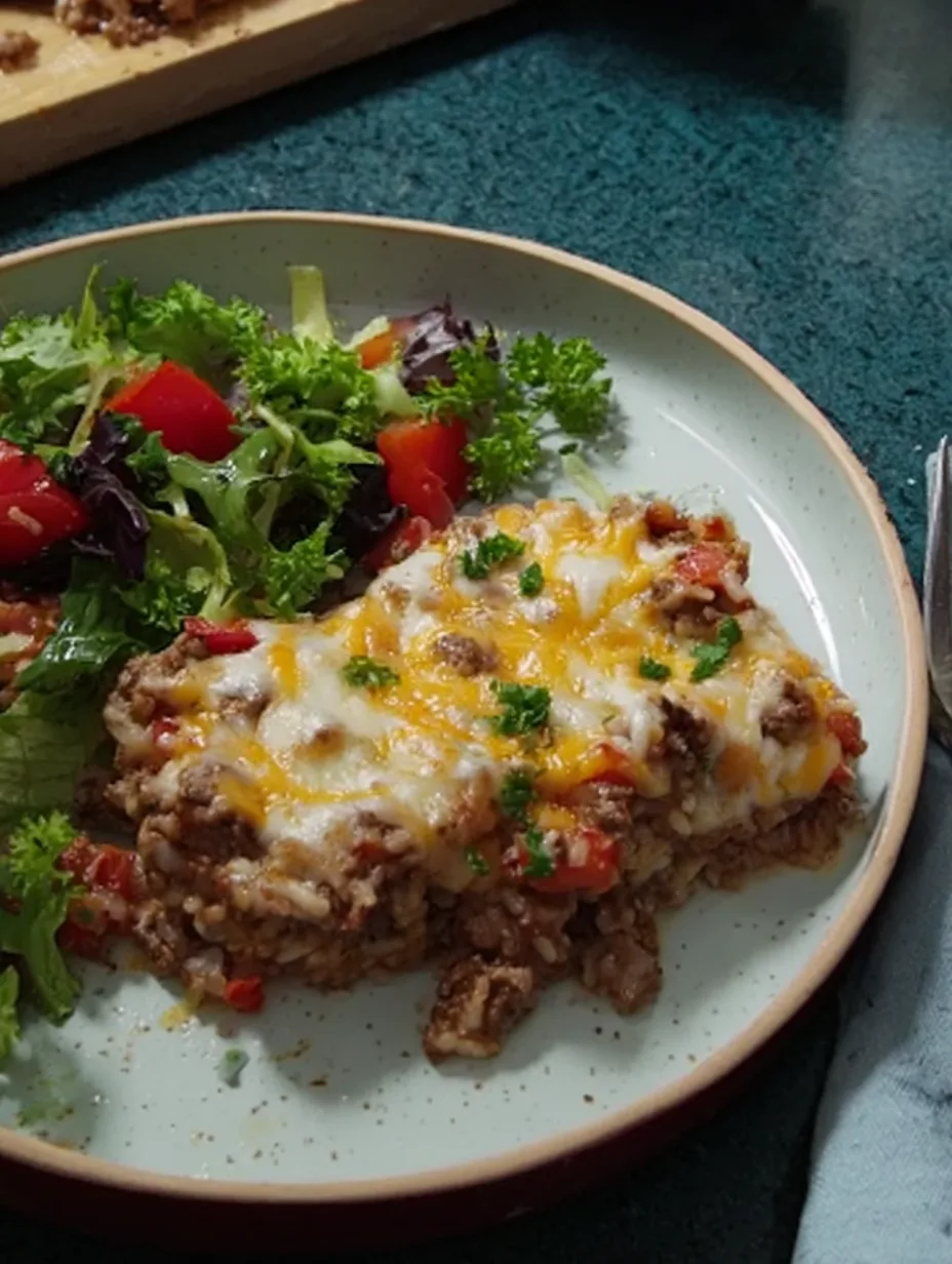 Cheesy Beef & Rice Casserole