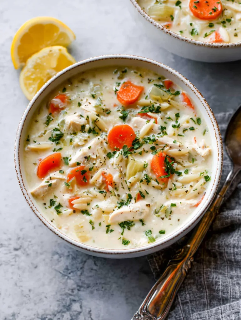 One-Pot Creamy Chicken Orzo Soup