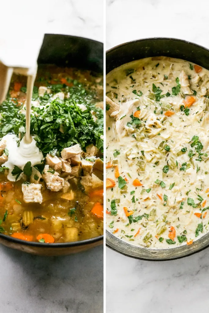 One-Pot Creamy Chicken Orzo Soup