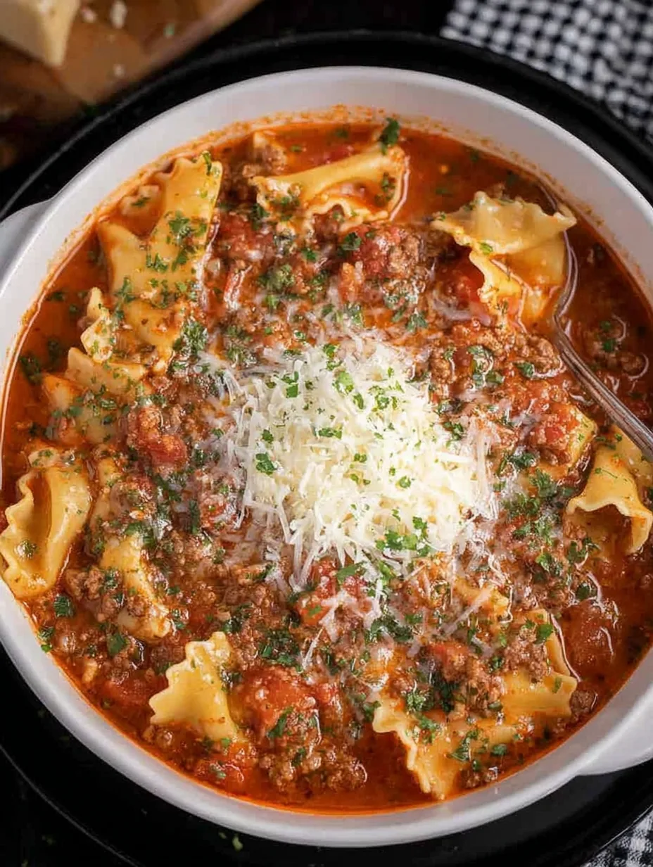 Cheesy Crock Pot Lasagna Soup