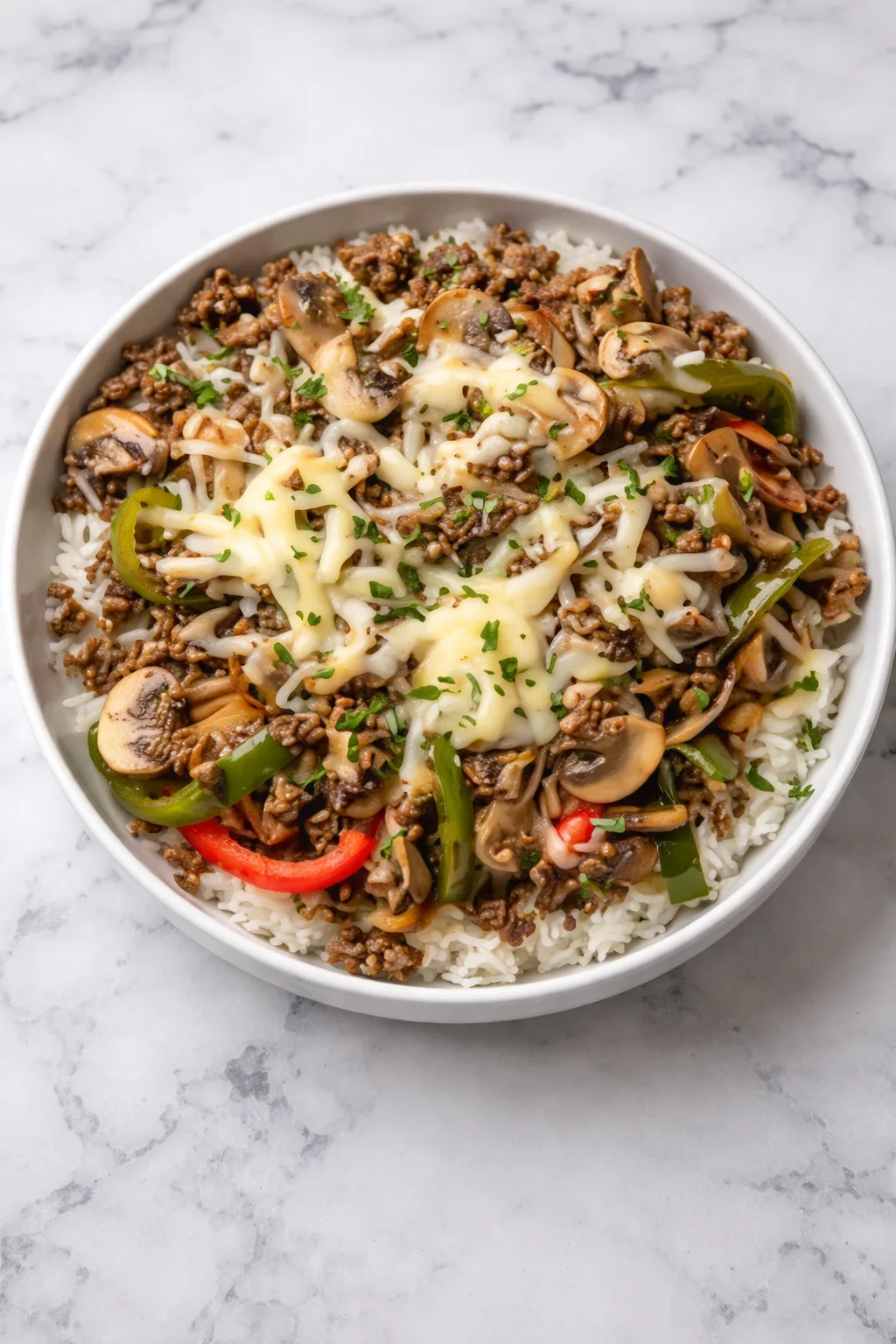 Ground Beef Philly Cheesesteak Meal Prep