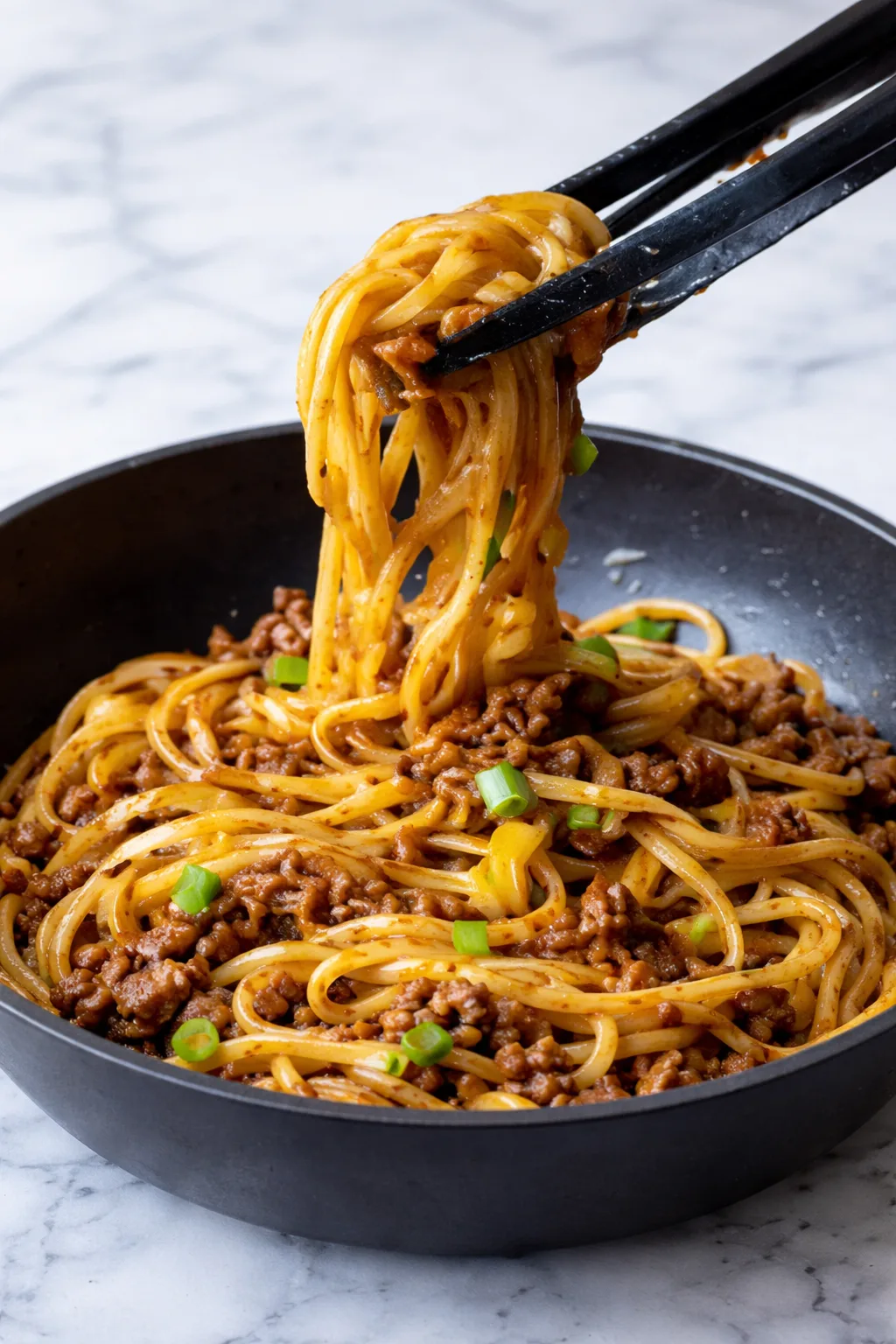 Mongolian Ground Beef Noodles Recipe