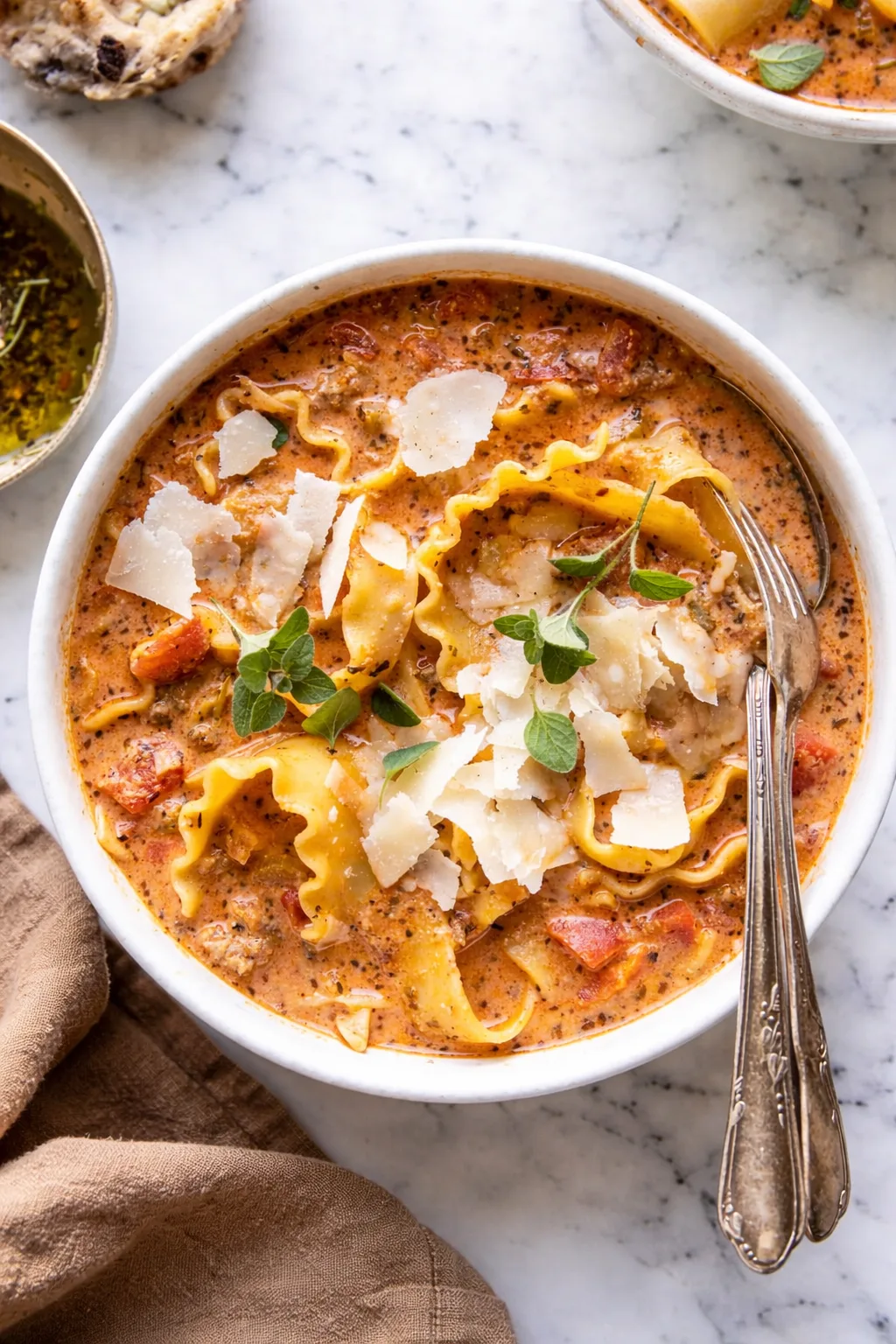 Spicy Italian Sausage Lasagna Soup