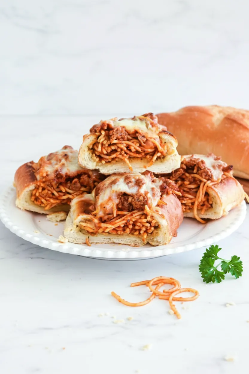 Easy Spaghetti Garlic Bread Bowls