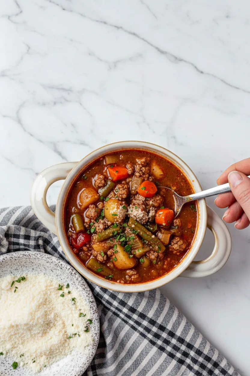 Cowboy Soup (ground beef and hearty vegetables)