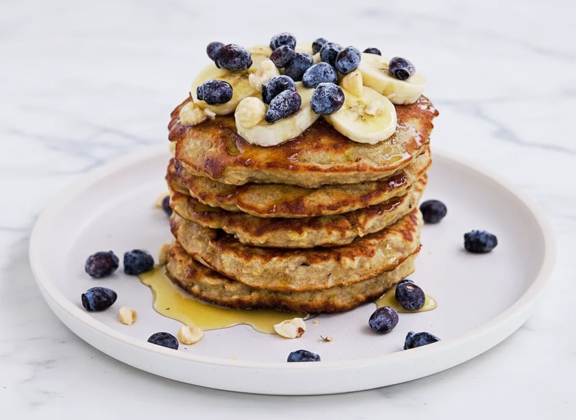 3 Ingredient Banana Oatmeal Pancakes