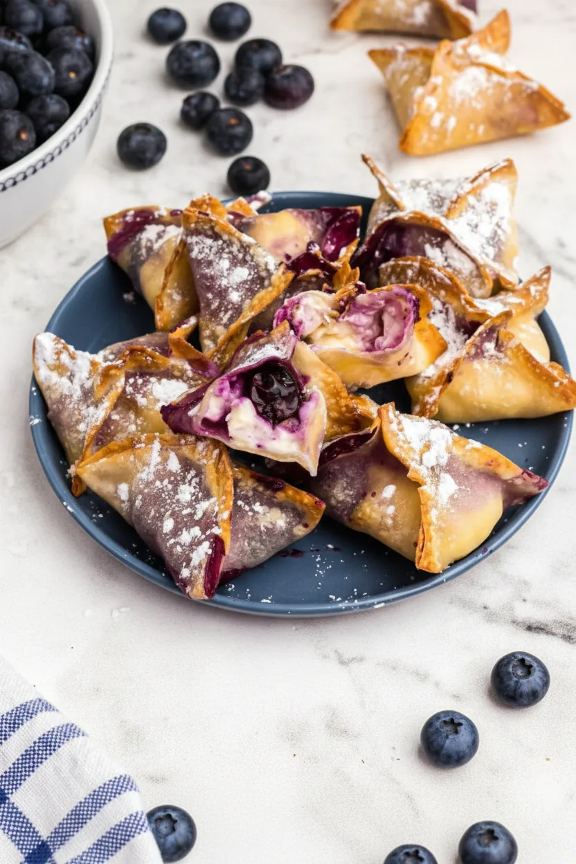 Air Fryer Blueberry Cheesecake Wontons