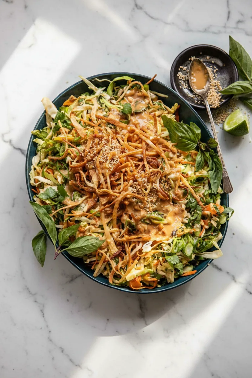Asian Chicken Crunch Salad – Healthy Peanut Bowls