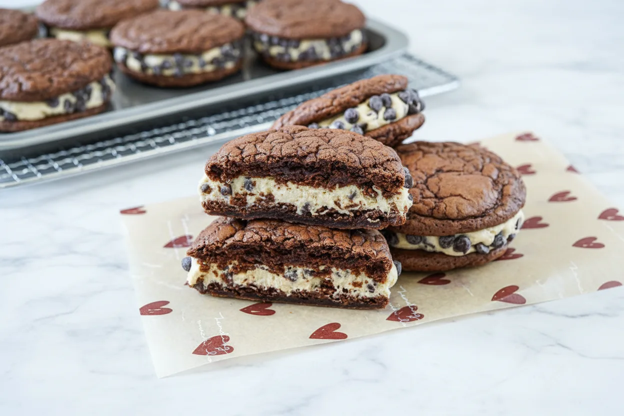 Brownie Cookie Dough Sandwich Cookies